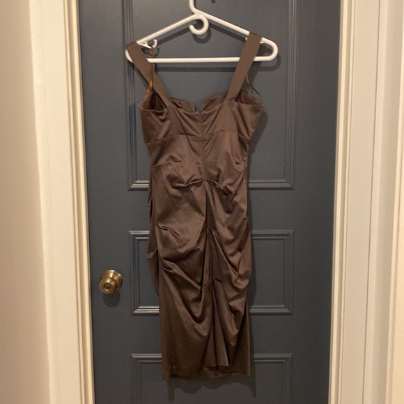 Brown Le Chateau Satin Dress - Picture 2 of 2